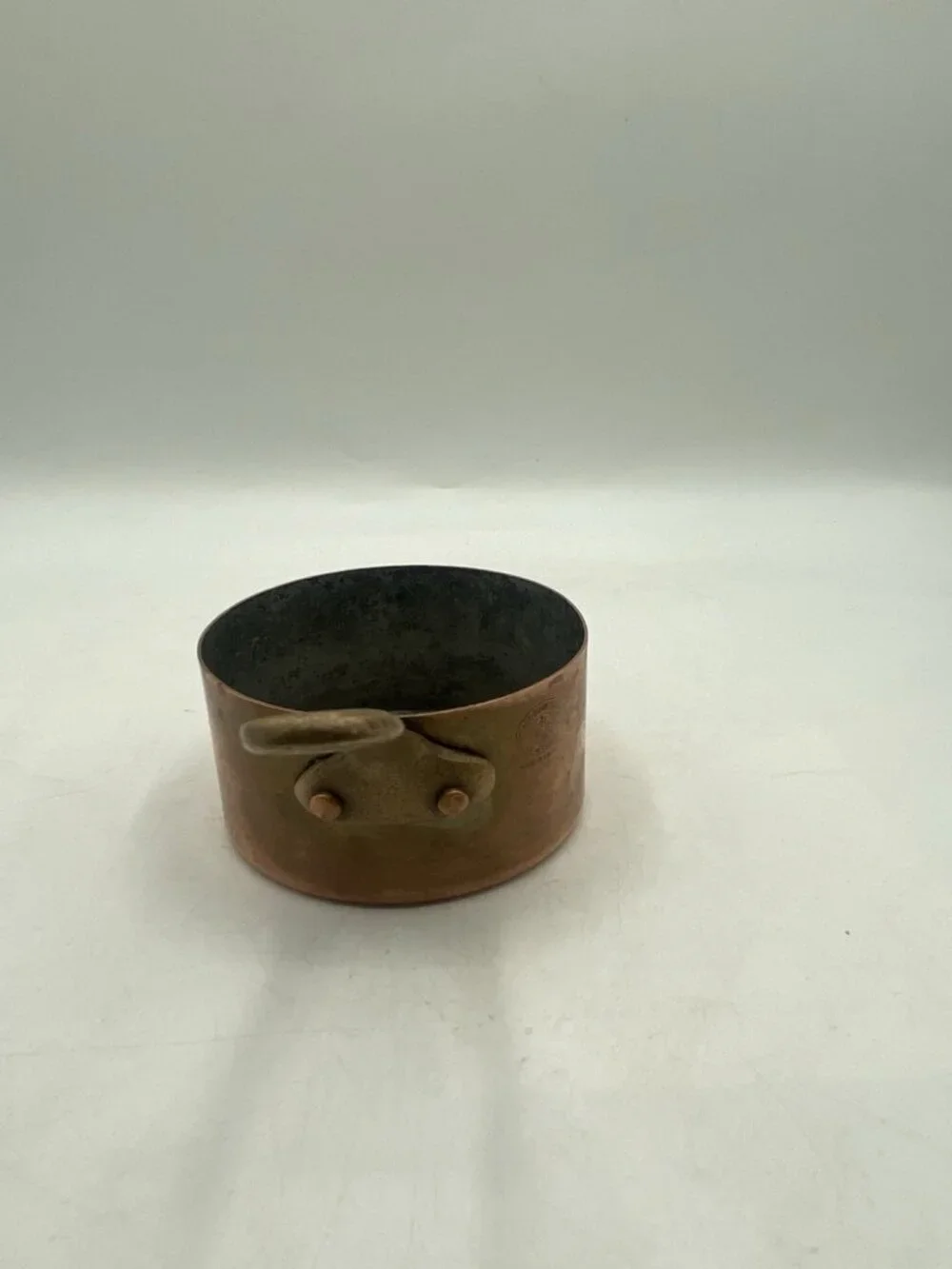 Small Vintage French Copper Pot Les Metaux Ouvres Saucepan Made In France